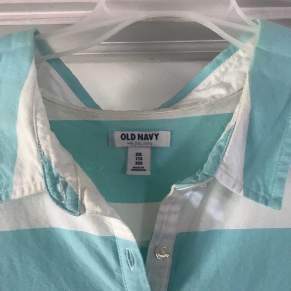 Aqua and white stripe Old Navy sleeveless dress.  Size XXL - Picture 3 of 3